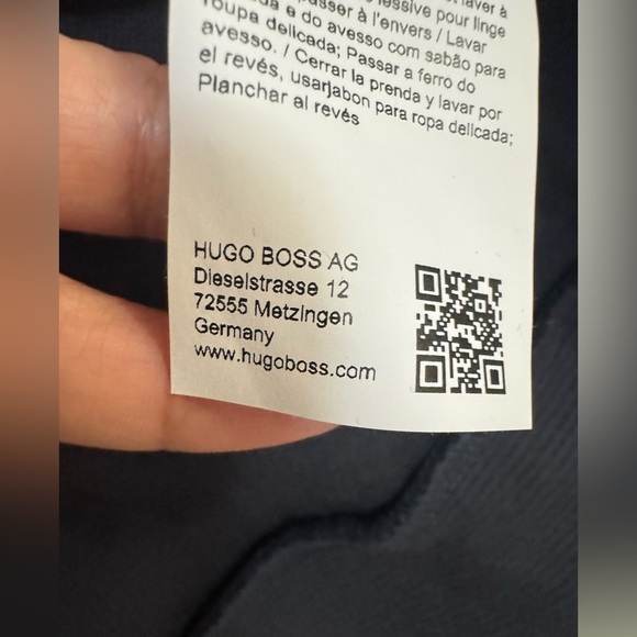 HUGO BOSS Cotton-Piqué Zip-Up Hoodie Dark Blue Size M | Made in Portugal - Picture 10 of 14
